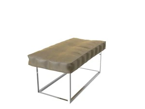 leather and metall bench 3D Model