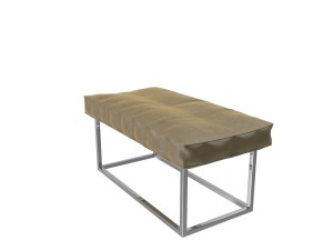 leather and metall bench 3Dモデル