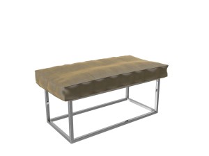 leather and metall bench 3Dモデル