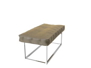 leather and metall bench 3Dモデル