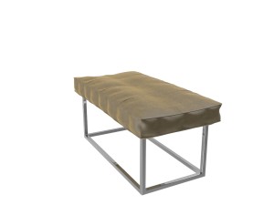 leather and metall bench 3Dモデル