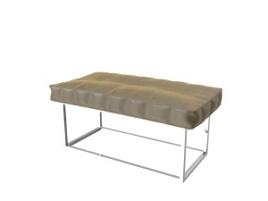 leather and metall bench 3Dモデル