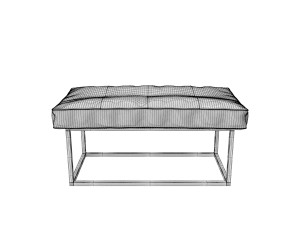 leather and metall bench 3Dモデル