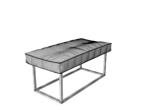leather and metall bench 3Dモデル