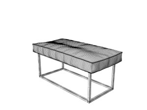 leather and metall bench 3Dモデル