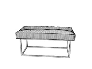 leather and metall bench 3Dモデル