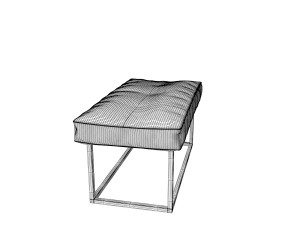 leather and metall bench 3Dモデル
