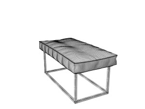 leather and metall bench 3Dモデル