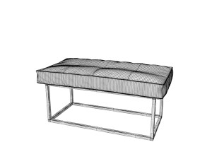 leather and metall bench 3Dモデル