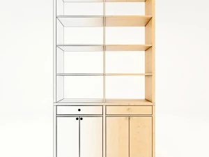 книжная полка а 3D Модель