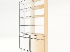 книжная полка а 3D Модель