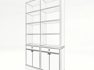 книжная полка а 3D Модель