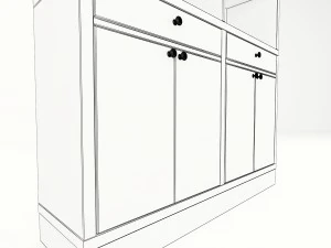 книжная полка а 3D Модель