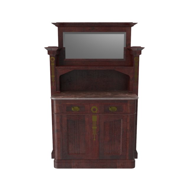 antique cabinet c 3D Model .c4d .max .obj .3ds .fbx .stl .blend 