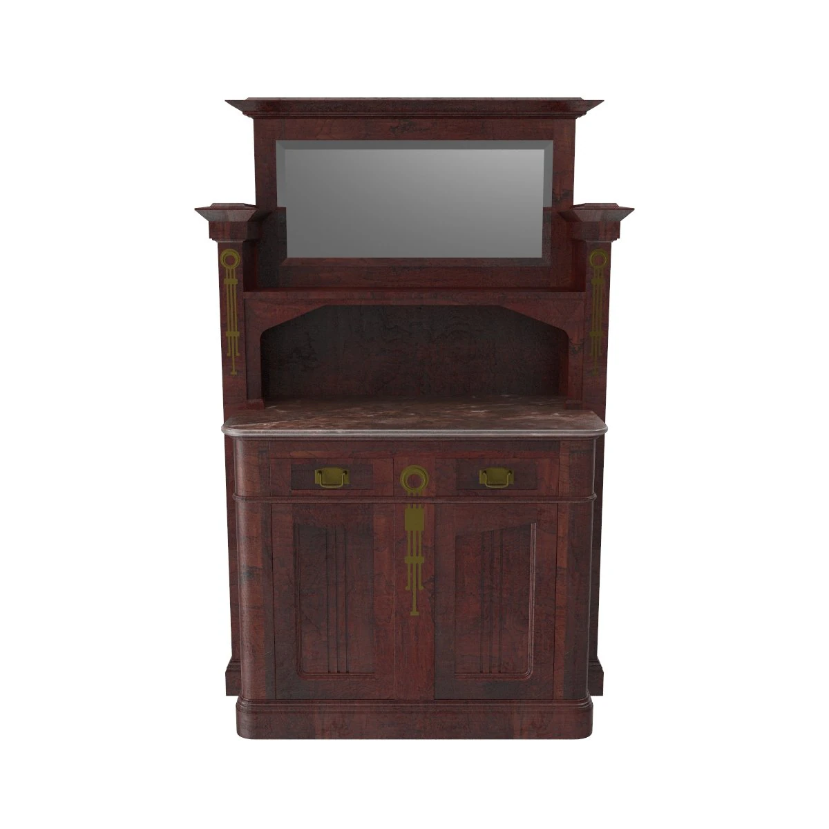 antique cabinet c 3D Model .c4d .max .obj .3ds .fbx .stl .blend