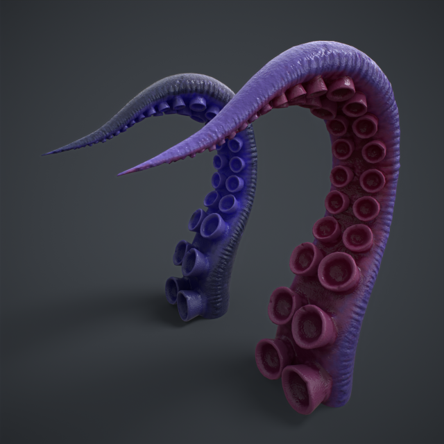 Tentacles 3D Model in Aquatic 3DExport