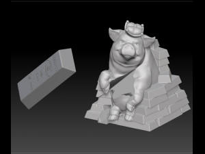 mascot 2019 rich pig 3D 打印模型