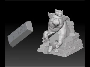mascot 2019 rich pig 3D Print Model