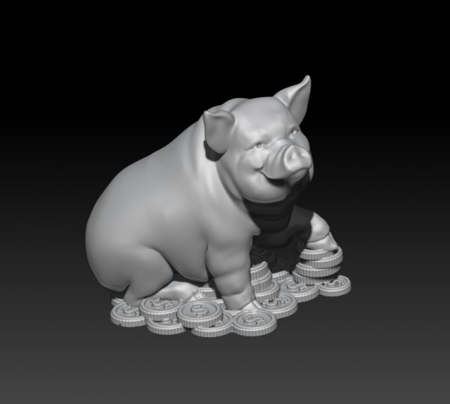 pig brings wealth 2019 3D प्रिंट मॉडल .c4d .max .obj .3ds .fbx .stl .blend