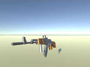 low poly ak-47 3D Model