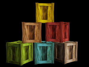 wooden crate lowpoly 3D Model