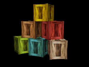 wooden crate lowpoly 3D Model