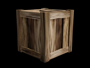 wooden crate lowpoly 3D Model