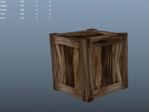 wooden crate lowpoly 3D Model