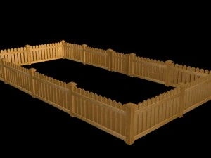 дерев'яний паркан 3D Модель