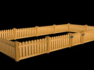 wooden fence 3D Model
