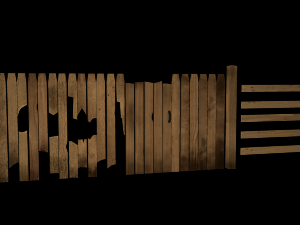 wooden fence pack 3D Model