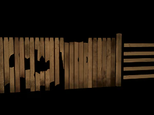 wooden fence pack 3D Model