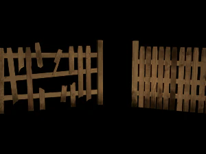 wooden fence pack 3D Model