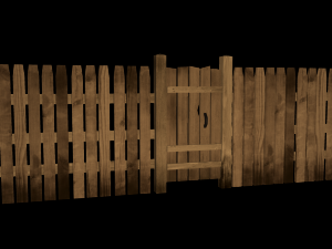 wooden fence pack 3D Model