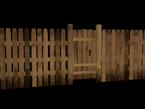 wooden fence pack 3D Model
