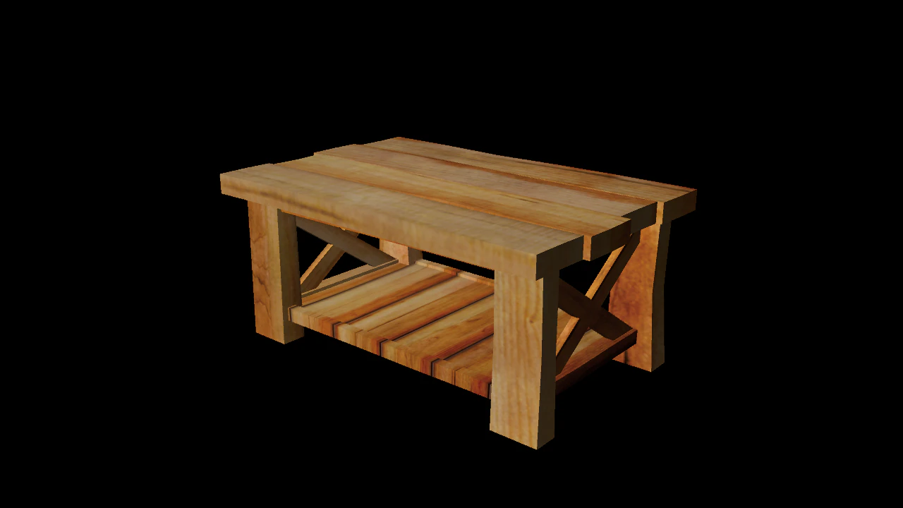 wooden table 3D Model .c4d .max .obj .3ds .fbx .stl .blend
