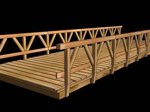 wooden bridge 3D Model