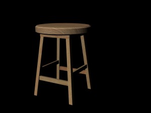 wooden stool 3D 模型