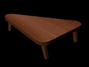 wooden stool 3D Model