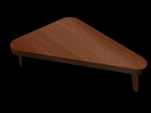 wooden stool 3D Model
