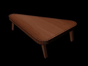 wooden stool 3D Model
