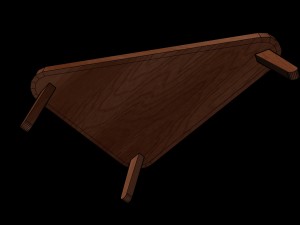 wooden stool 3D Model