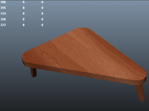 wooden stool 3D Model