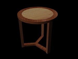 wooden stool 3D 모델