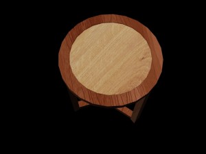 wooden stool 3D 模型