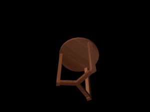 wooden stool 3D 模型