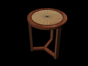 wooden stool 3D 模型