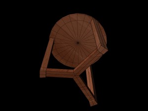 wooden stool 3D 模型