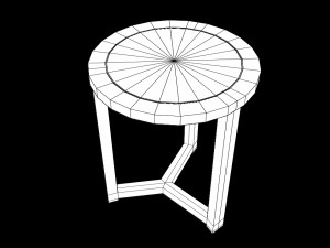 wooden stool 3D 模型