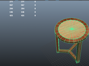 wooden stool 3D 模型